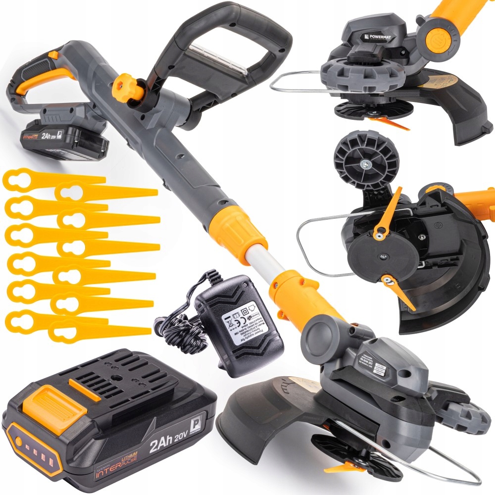 Akumulátorový vyžínač Powermat PM-PKA-20C + akumulátorový krovinorez Powermat 9 cm 0,1 kg